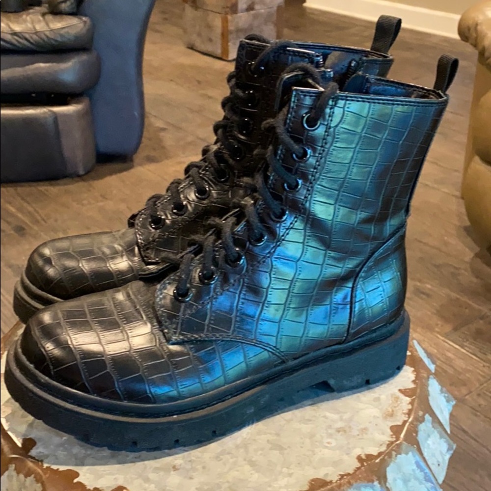 Black combat boots